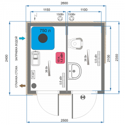 Автономный модульный туалет АМ-16